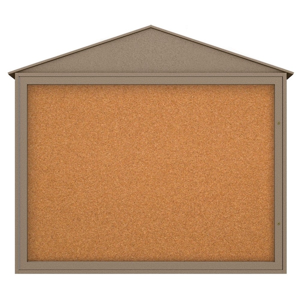 Indoor Enclosed Combo Board, 72"x36", Bronze Frame/Grey & Cobalt